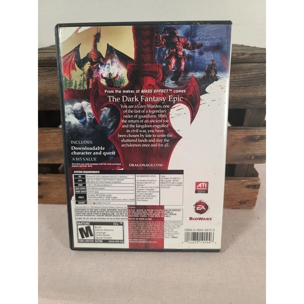 PC GAME Dragon Age: Origins (PC DVD-ROM, 2009) Game Complete with Manual Tested